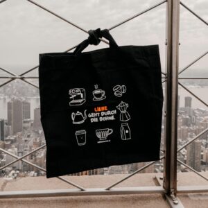 Liebe geht durch die Bohne - Coffeechecker Tasche schwarz