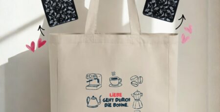 Valentinstag Geschenk vom Coffeechecker für die Liebsten. Kaffee Geschenk, Tote-Bag und ganz viel Liebe