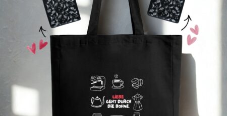 Valentinstag Geschenk vom Coffeechecker für die Liebsten. Kaffee Geschenk, Tote-Bag und ganz viel Liebe